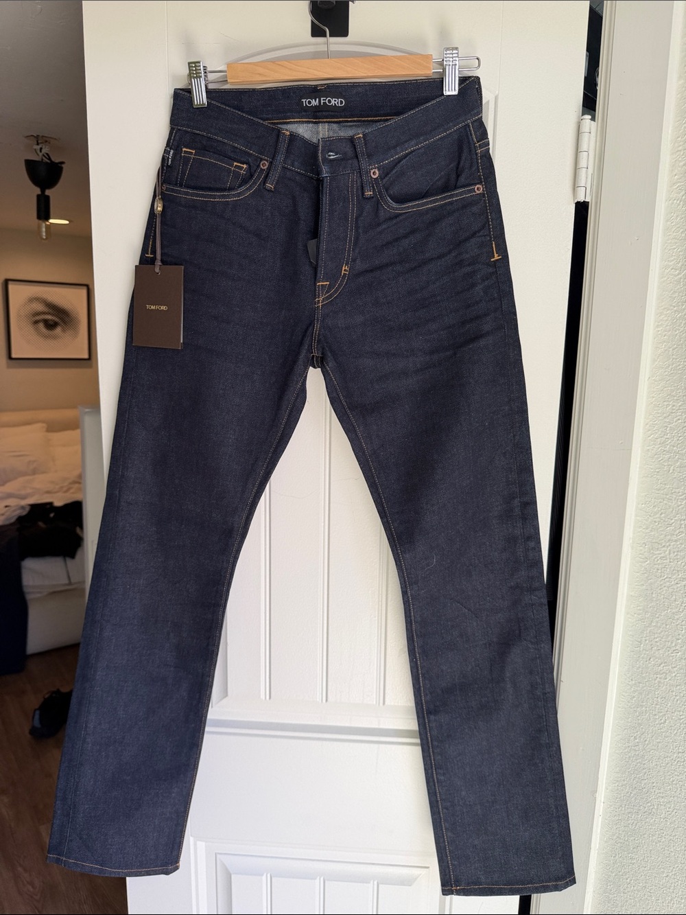 Tom Ford Men's Indigo Slim Raw Denim Jeans